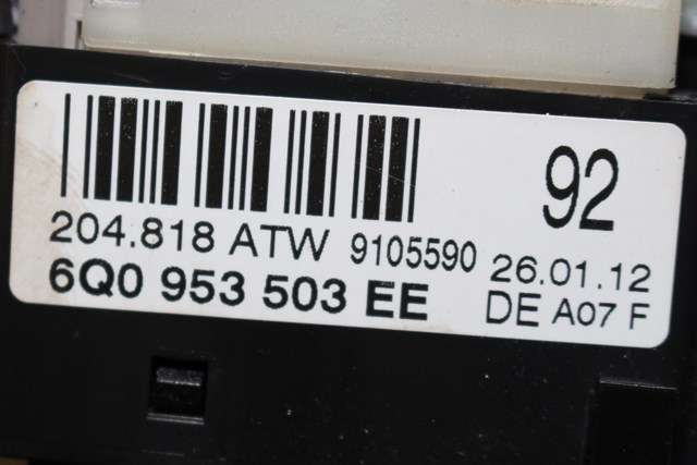 Bryter combi til VW Polo 2009-2014 (Type V, Fase 1)  (VAG|6Q0 953 503 EE|)