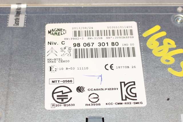 Bilstereo navigasjon til Peugeot 208 2012-2019 (Type I) (PEUGEOT|98 067301 80|)