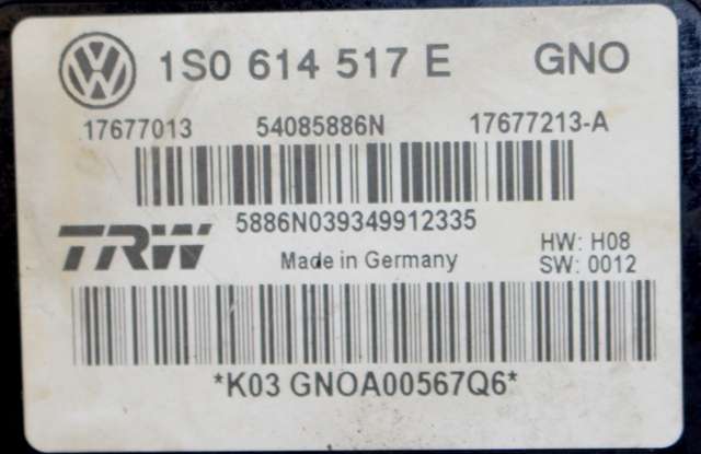 ABS sentral til VW Up 2012-2019  (VAG|1S0 614 517 E|)