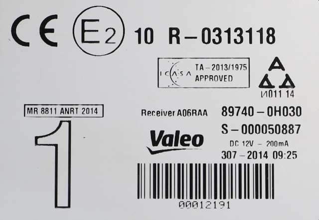 Styreenhet sentrallås til Toyota Aygo 2014-->> (Type II)  (TOYOTA|89740-0H030|)