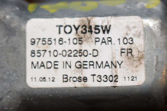 Ruteheis høyre foran til Toyota Auris 2010-2012 (Type I, Fase 2)  (BROSE|975516-105|85710-02250-D|)