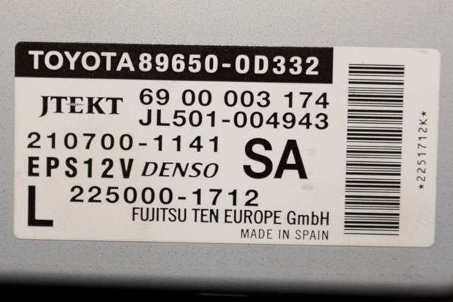 Rattaksel elektrisk servo til Toyota Yaris 2014-2020 (Type III, Fase 2)  (DENSO|160800-1011|JJ301-002130|)