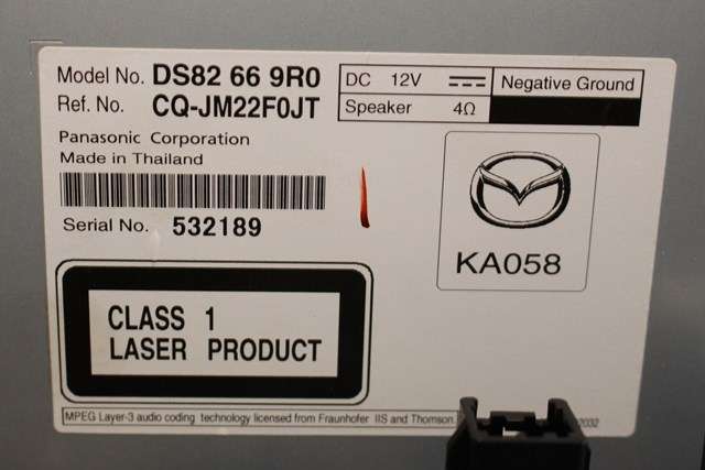 Bilstereo til Mazda 2 2011-2014 (Type II, Fase 2) (MAZDA|DS82-66-9R0|)