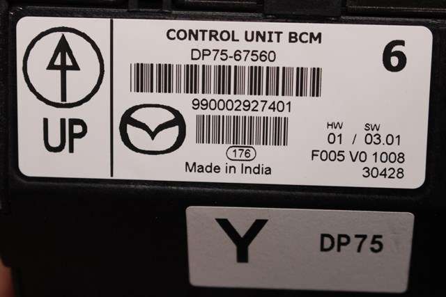 Styreenhet comfort (BCM) til Mazda 2 2011-2014 (Type II, Fase 2)  (MAZDA|DP75-67-560|)