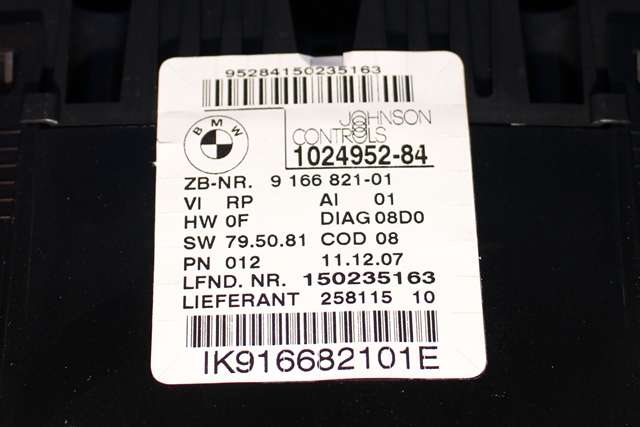 Instrumentpanel til BMW 1-Serie 2004-2011 (E81/E82/E87/E88) (E81/E82/E87/E88) (JOHNSON|1024952-84|9 166 821|)