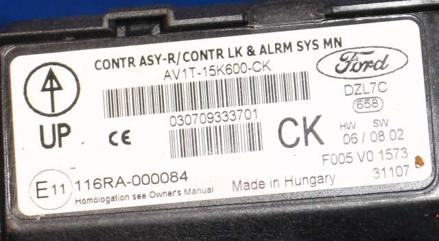 Styreenhet diverse til Ford Fiesta 2013-2017 (Type VI, Fase 2) (FORD|AV1T-15K600-CK|)