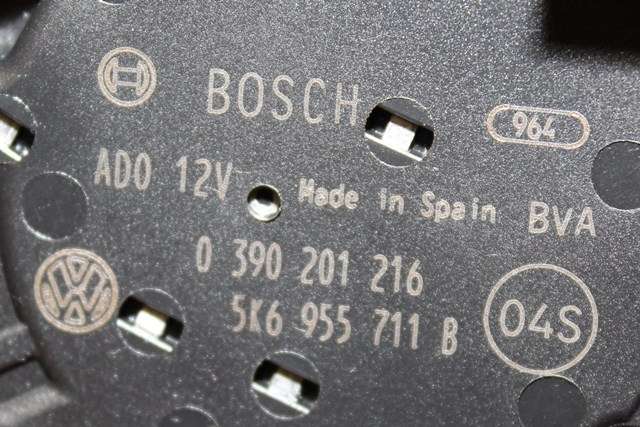 Viskermotor bakrute til VW Polo 2009-2014 (Type V, Fase 1) (BOSCH|0 390 201 216|5K6 955 711 B|)