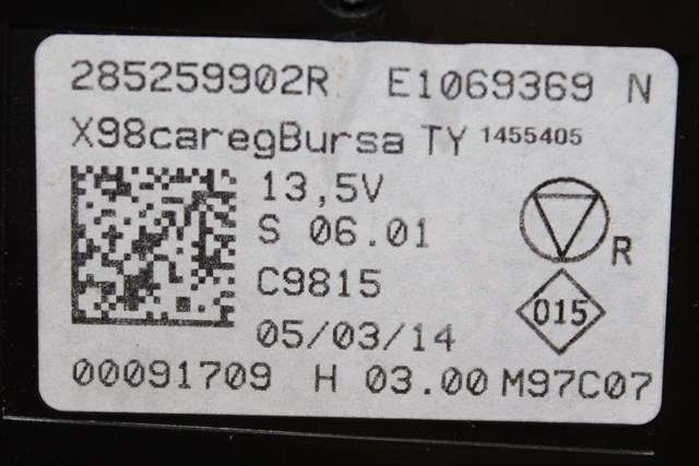 Styreenhet klima/aircondition til Renault Clio 2012-2016 (Type IV, Fase 1) (RENAULT|2852 59902R|)