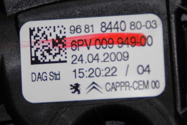 Pedal gass til Peugeot 308 2007-2011 (Type I, Fase 1) (HELLA|6PV 009 949-00|96 818440 80-03|)