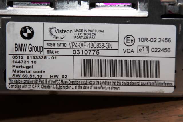 Bilstereo til BMW 1-Serie 2004-2011 (E81/E82/E87/E88) (E81/E82/E87/E88) (VISTEON|VP4KAF-18C838|65.12-9 133 335|)