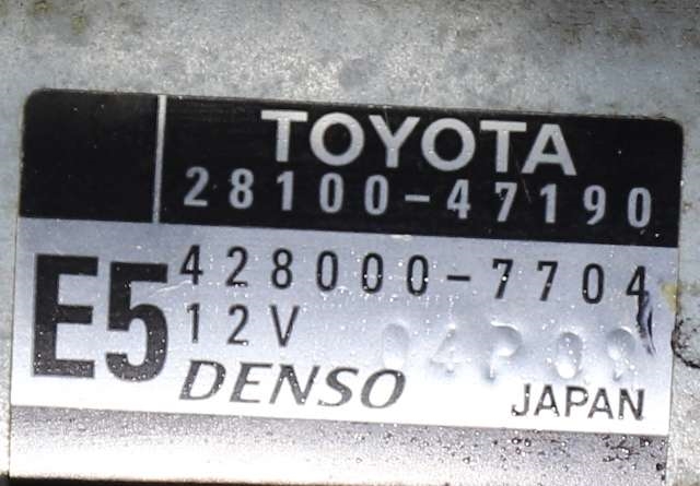 Starter til Toyota Verso-S 2011-2015 (COMBI) (COMBI) (DENSO|428000-7704|28100-47190|)