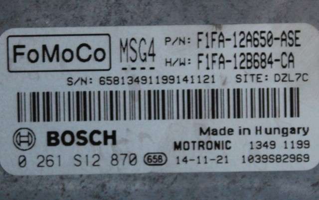 Styreenhet motor til Ford Focus 2014-2018 (Type III, Fase 2)  (BOSCH|0 261 S12 870|F1FA-12A650-ASE|)