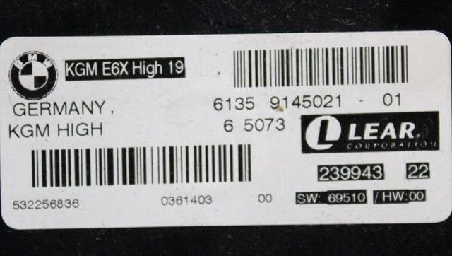 Styreenhet diverse til BMW 5-Serie 2003-2010 (E60/E61) (E60/E61) (BMW|61.35-9 145 021|)