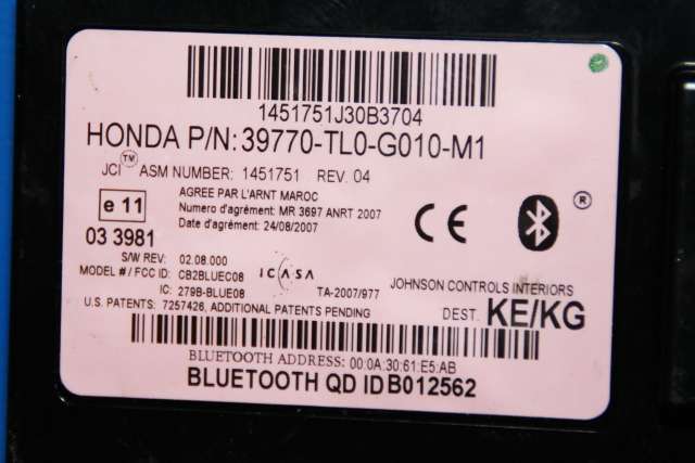 Styreenhet bluetooth til Honda Accord 2008-2015 (Type VIII)  (|39770-TLO-G010-M1)