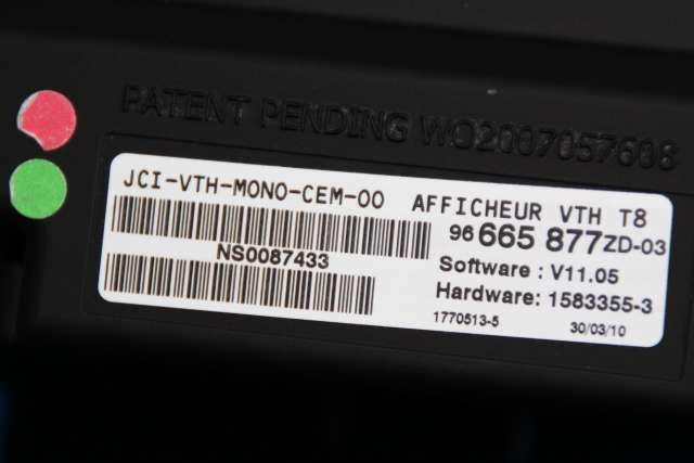 Instrument head-up display (HUD) til Peugeot 3008 2009-2016 (Type I) (PEUGEOT|96 665877 ZD|)