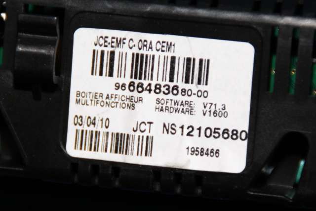 Instrument kjørecomputer til Peugeot 3008 2009-2016 (Type I)  (JOHNSON|NS12105680|96 664836 80|)
