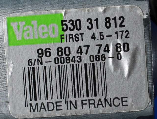 Viskermotor bakrute til Peugeot 3008 2009-2016 (Type I) (VALEO|530 31 812|96 804774 80|)