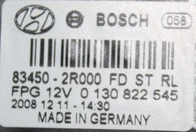 Ruteheis, kun motor, venstre bak til Hyundai i30 2007-2012 (Type I)  (BOSCH|0 130 822 545|83450-2R000|)