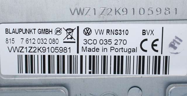 Bilstereo navigasjon til VW Polo 2009-2014 (Type V, Fase 1)  (VAG|3C0 035 270|)