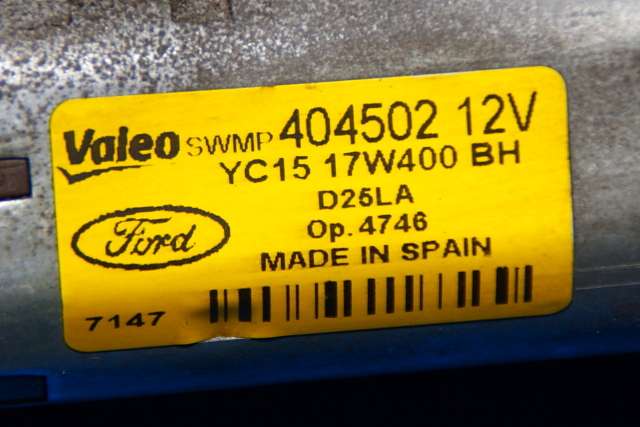 Viskermotor bakrute høyre til Ford Transit 2006-2013 (VALEO|404.502|YC15-17W400-BH|)