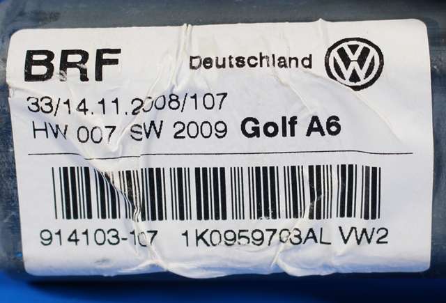 Ruteheis, kun motor, venstre bak til VW Golf VI 2008-2012 (VAG|1K0 959 703 AL|)