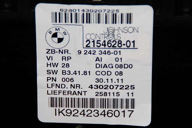 Instrumentpanel til BMW X1 2009-2015 (E84) (E84) (BMW|9 242 346|)