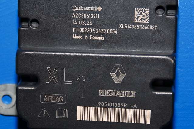 Styreenhet airbag hovedsensor til Renault Clio 2012-2016 (Type IV, Fase 1) (CONTINENT|A2C80613911|9851 01389R|)