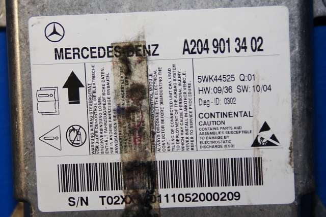 Styreenhet airbag hovedsensor til Mercedes C-Klasse 2011-2014 (Fase 2) (W204) (W204) (MERCEDES|A 204 901 34 02|)