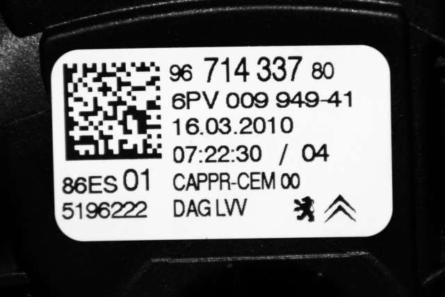 Pedal gass til Citroën C3 2010-2016 (Type II)  (HELLA|6PV 009 949-41|96 714337 80|)