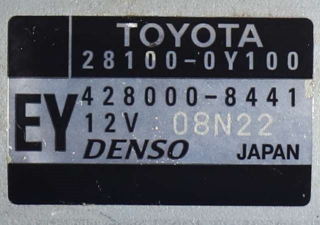Starter til Toyota Yaris 2012-2014 (Type III, Fase 1)  (DENSO|428000-8441|28100-0Y100|)
