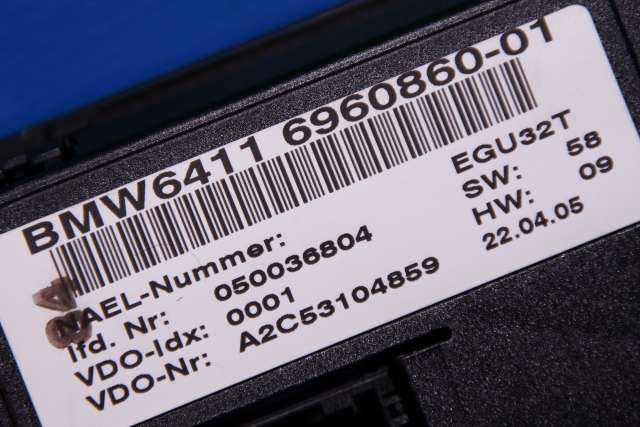 Varmeapparat betjening til BMW 1-Serie 2004-2011 (E81/E82/E87/E88) (E81/E82/E87/E88) (VDO|A2C53104859|64.11-6 960 860|)