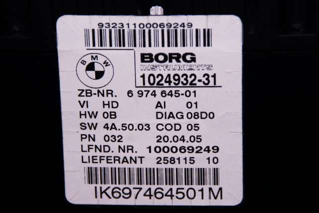 Instrumentpanel til BMW 1-Serie 2004-2011 (E81/E82/E87/E88) (E81/E82/E87/E88) (BORG|1024932-31|6 974 645|)