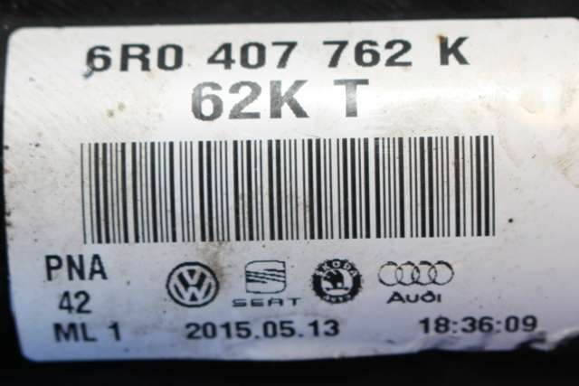 Drivaksel høyre foran, bensin/manuell til VW Polo 2014-2017 (Type V, Fase 2) (VAG|6R0 407 762 K|)