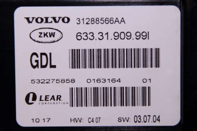 Styreenhet diverse til Volvo V70 2007-2013 (Type III, Fase 1)  (VOLVO|31288566|)
