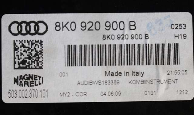 Instrumentpanel til Audi A4 2007-2014 (Type IV) (B8) (B8) (VAG|8K0 920 900 B|)