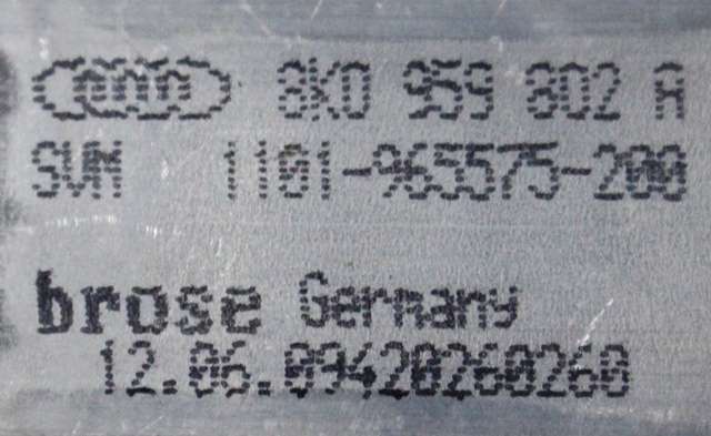 Ruteheis, kun motor, høyre foran til Audi A4 2007-2014 (Type IV) (B8) (B8) (VAG|8K0 959 802 A|)