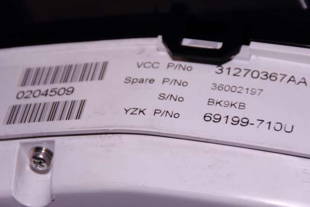 Instrumentpanel til Volvo V70 2007-2013 (Type III, Fase 1)  (YAZAKI|69199-710U|31270367|)