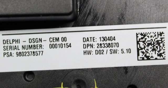 Bilstereo navigasjon betjeningspanel til Peugeot 508 2011-2014 (Type I, Fase 1)  (PEUGEOT|98 023785 77|)