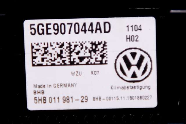 Varmeapparat betjening til VW e-Golf 2014-2017 (Fase 1)  (VAG|5GE 907 044 AD|)