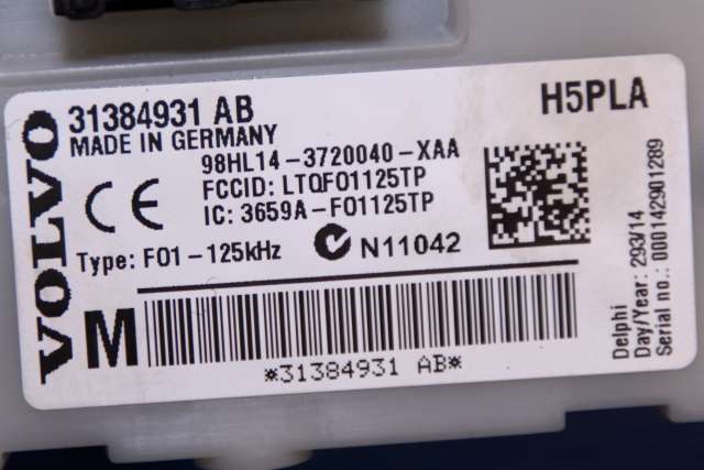 Sikringsboks til Volvo V60/V60 CC 2013-2018 (Type I, Fase 2) (VOLVO|31384931 AB|)