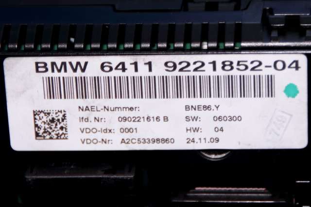 Varmeapparat betjening til BMW 1-Serie 2004-2011 (E81/E82/E87/E88) (E81/E82/E87/E88) (VDO|A2C53398860|64.11-9 221 852|)