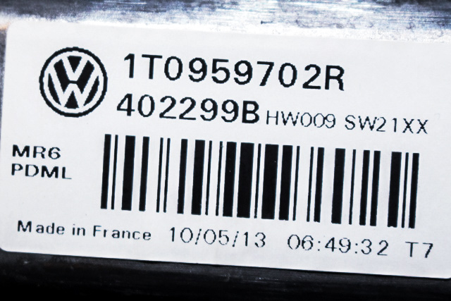 Ruteheis høyre foran til VW Caddy 2010-2015 (Type III, Fase 2) (VAG|1T0 959 702 R|5K0 959 792|)