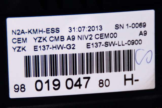 Instrumentpanel til Peugeot 208 2012-2019 (Type I)  (PEUGEOT|98 019047 80|)