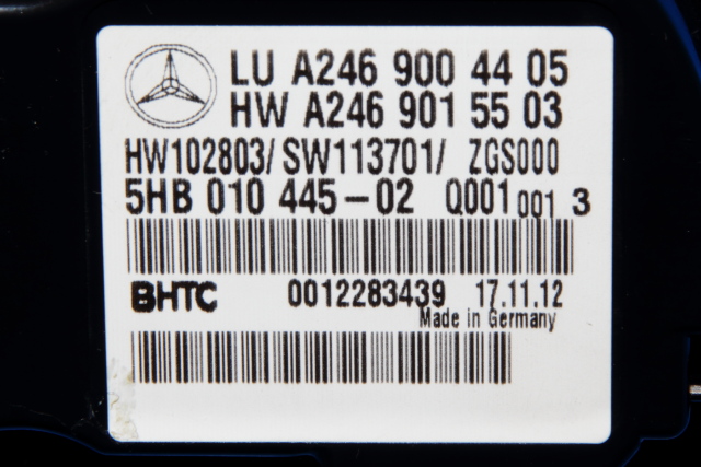 Varmeapparat betjening til Mercedes A-Klasse 2012-2018 (W176) (W176) (HELLA|5HB 010 445-02|A 246 900 44 05|)