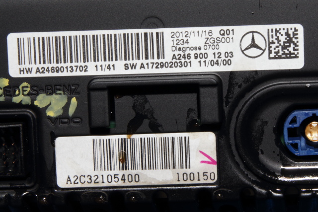 Bilstereo navigasjon skjerm til Mercedes A-Klasse 2012-2018 (W176) (W176) (MERCEDES|A 246 900 12 03|)