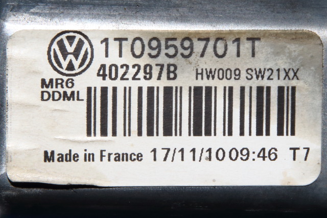 Ruteheis, kun motor, venstre foran til VW Caddy 2010-2015 (Type III, Fase 2) (VAG|1T0 959 701 T|)