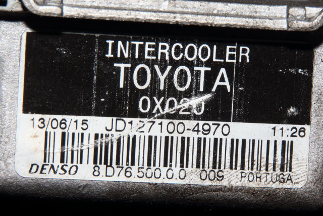 Intercooler til Toyota Avensis 2015-2019 (Type III, Fase 2) (DENSO|127100-4970|)