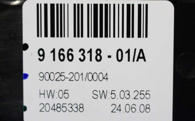 Varmeapparat betjening bak til BMW X5 2007-2013 (E70) (E70) (BMW|9 166 318|)
