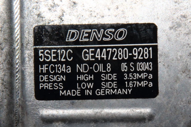 Aircondition kompressor til Toyota Avensis 2015-2019 (Type III, Fase 2) (DENSO|447280-9281|)