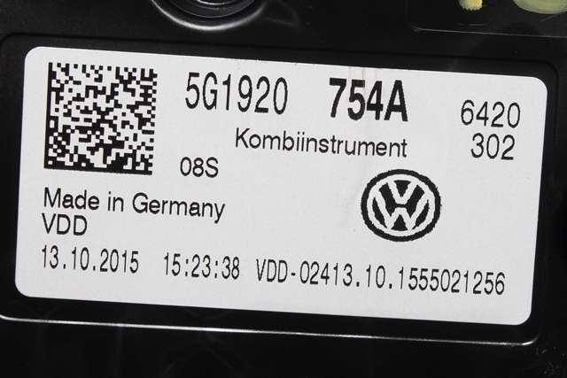Instrumentpanel til VW Golf VII 2012-2017 (Fase 1) (VAG|5G1 920 754 A|)